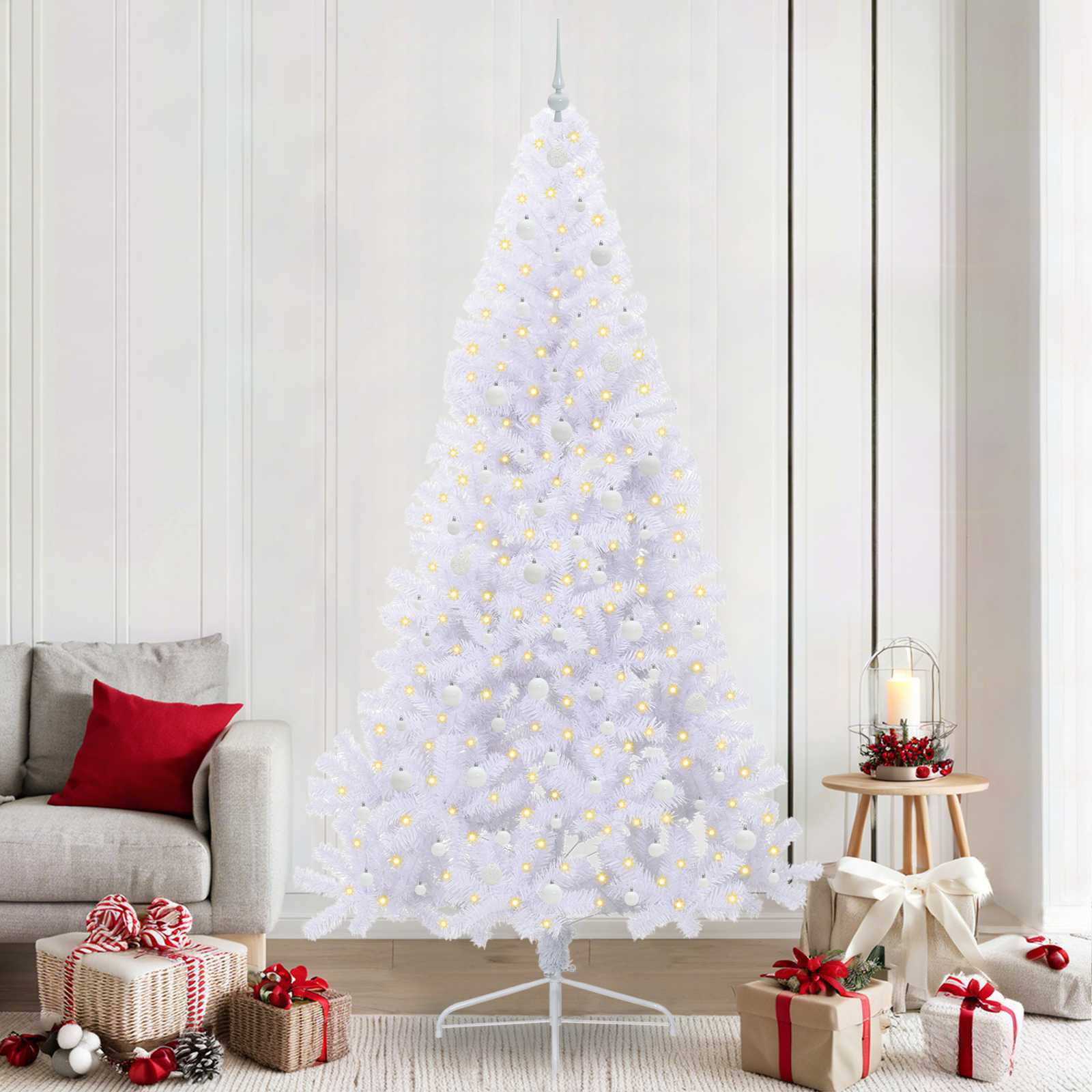 Sapin de Noël artificiel avec 300 LED Blanc 240 cm PVC et Acier - XIOS