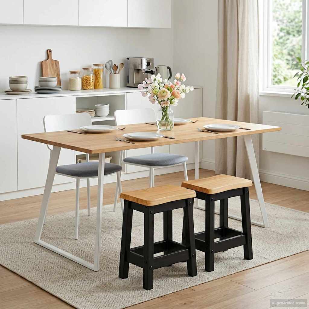 Tabouret de bar EKAI 2 pcs Noir 40 x 29 x 45,5 cm - XIOS
