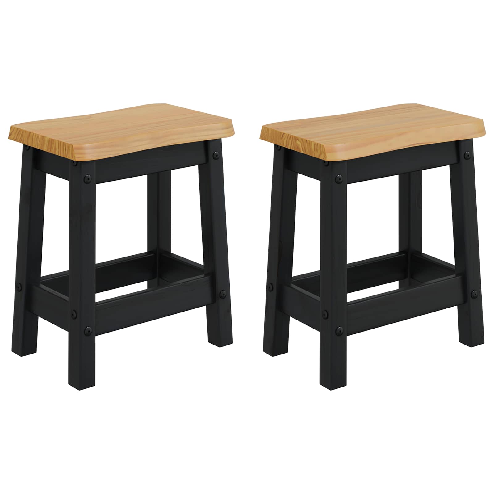 Tabouret de bar EKAI 2 pcs Noir 40 x 29 x 45,5 cm - XIOS