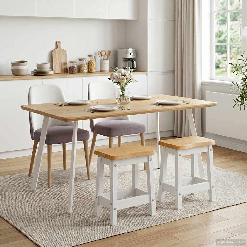 Tabouret de bar EKAI 2 pcs Blanc 40 x 29 x 45,5 cm - XIOS