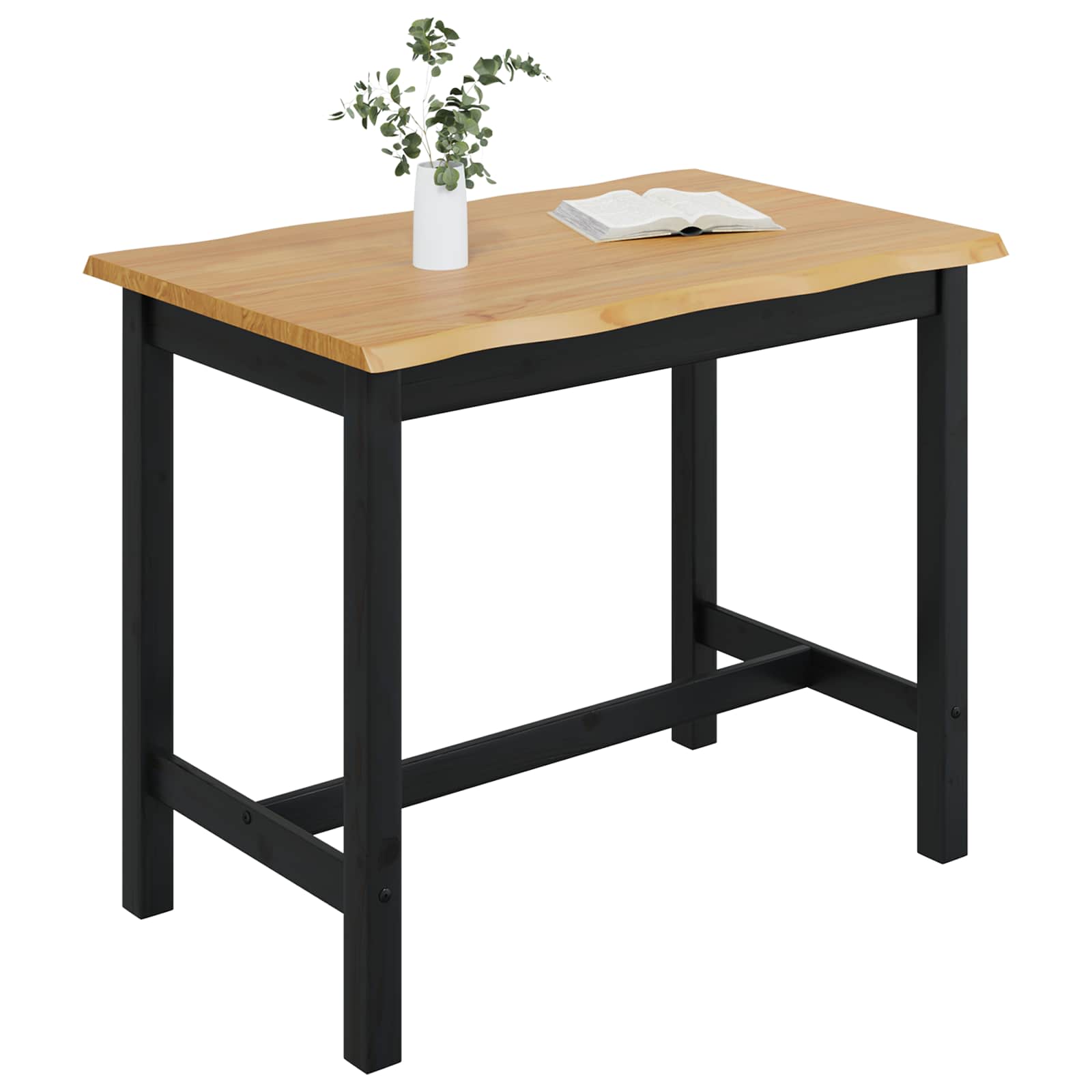 Table haute EKAI Noir 112 x 70 x 91 cm Bois de pin massif