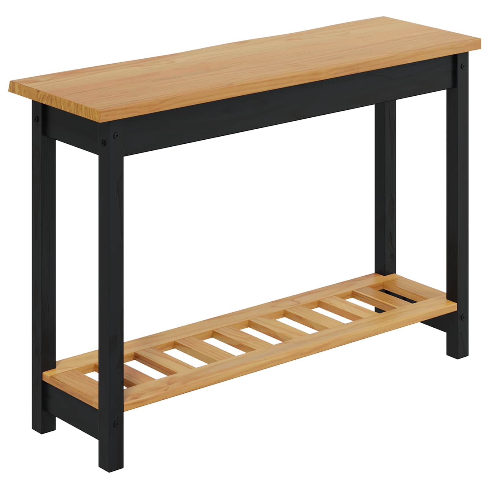 Table console EKAI Noir 112 x 35 x 76 cm Bois de pin massif