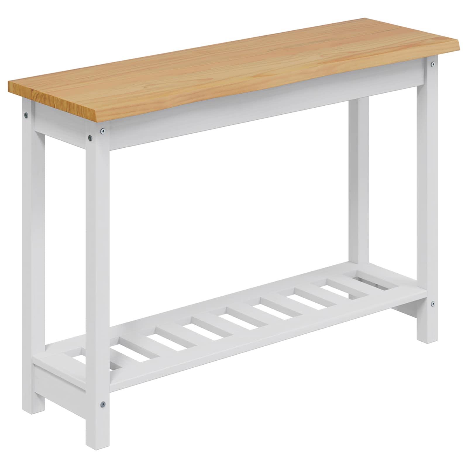 Table console EKAI Blanc 112 x 35 x 76 cm Bois de pin massif