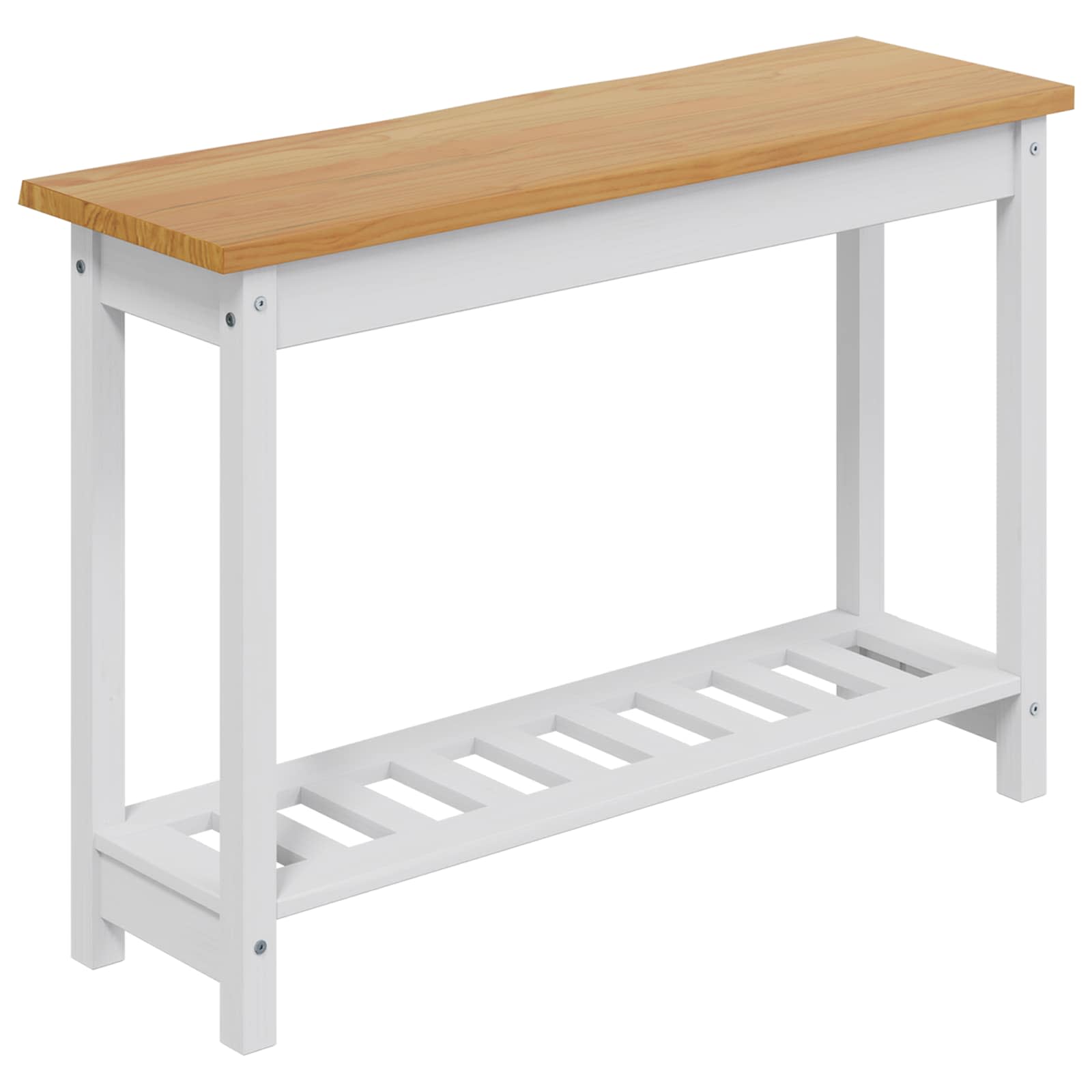 Table console EKAI Blanc 112 x 35 x 76 cm Bois de pin massif