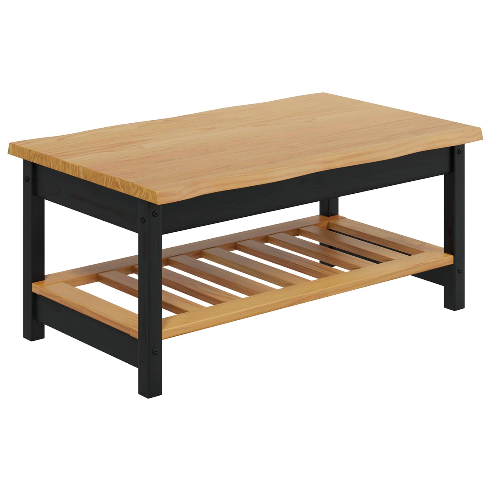Table basse EKAI Noir 100 x 60 x 45,5 cm Bois de pin massif