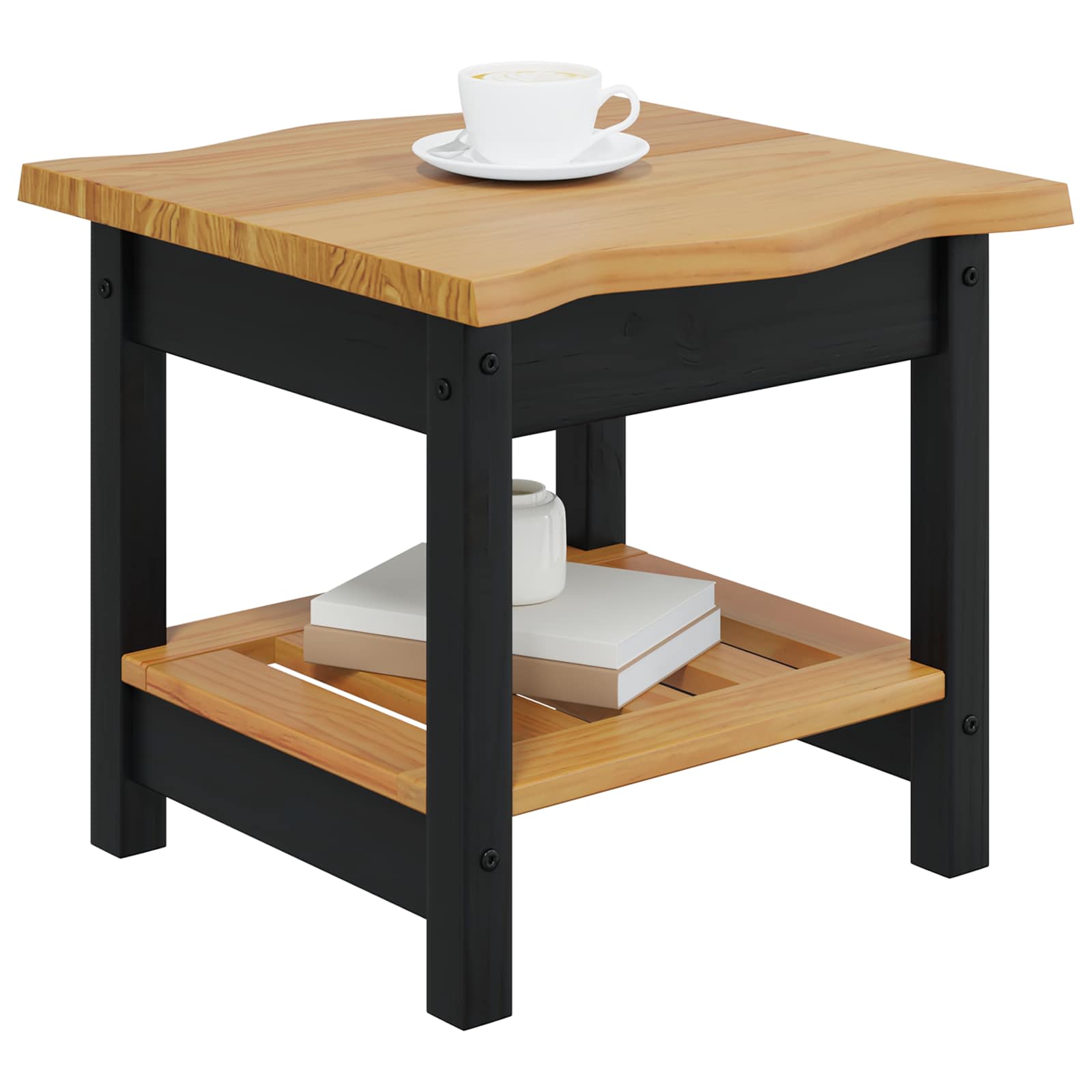 Table d'appoint EKAI Noir 50 x 50 x 45,5 cm Bois de pin massif - XIOS