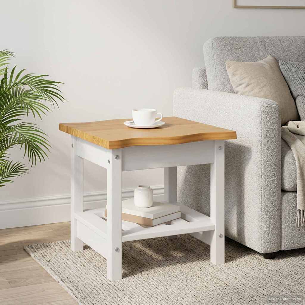 Table d'appoint EKAI Blanc 50 x 50 x 45,5 cm Bois de pin massif - XIOS
