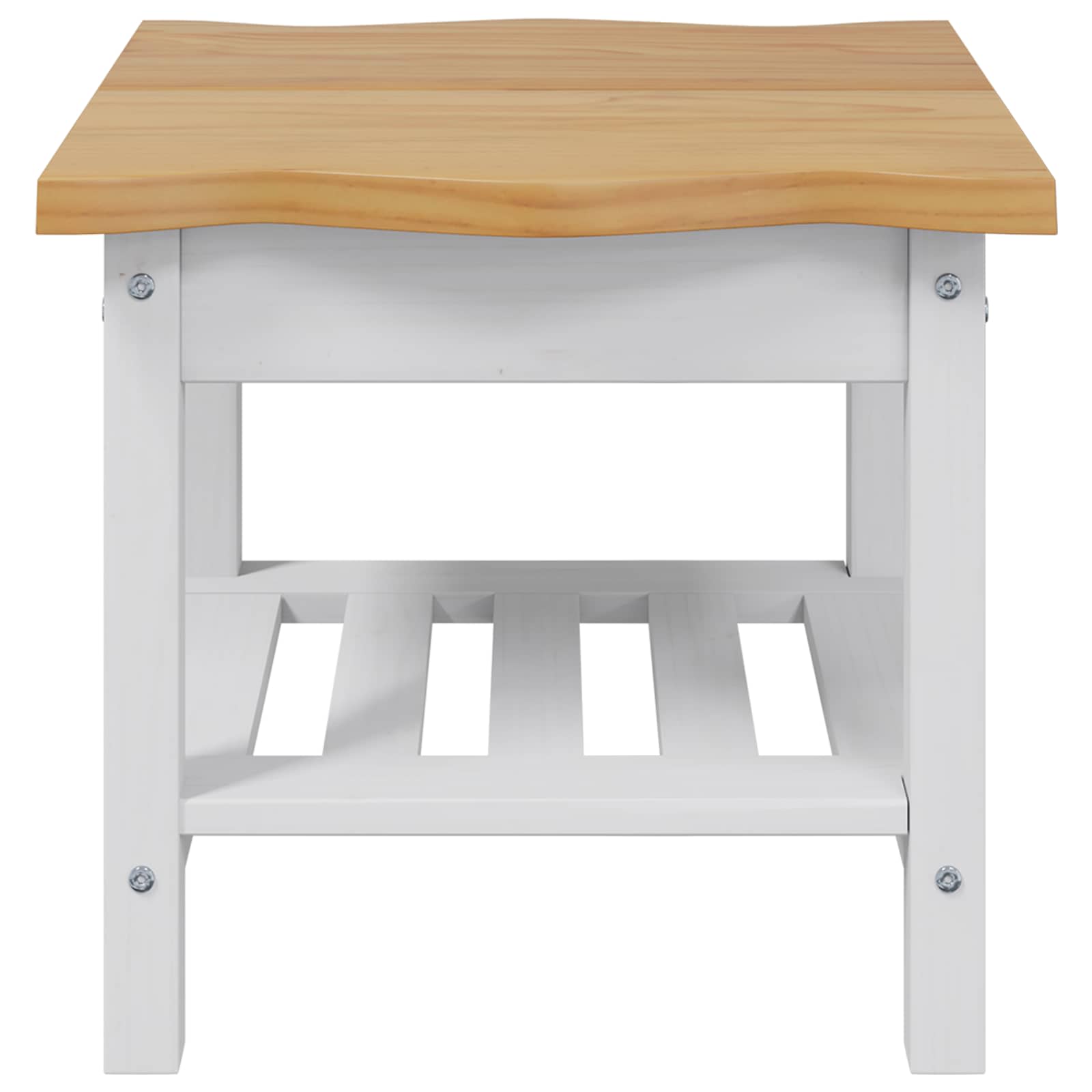 Table d'appoint EKAI Blanc 50 x 50 x 45,5 cm Bois de pin massif - XIOS