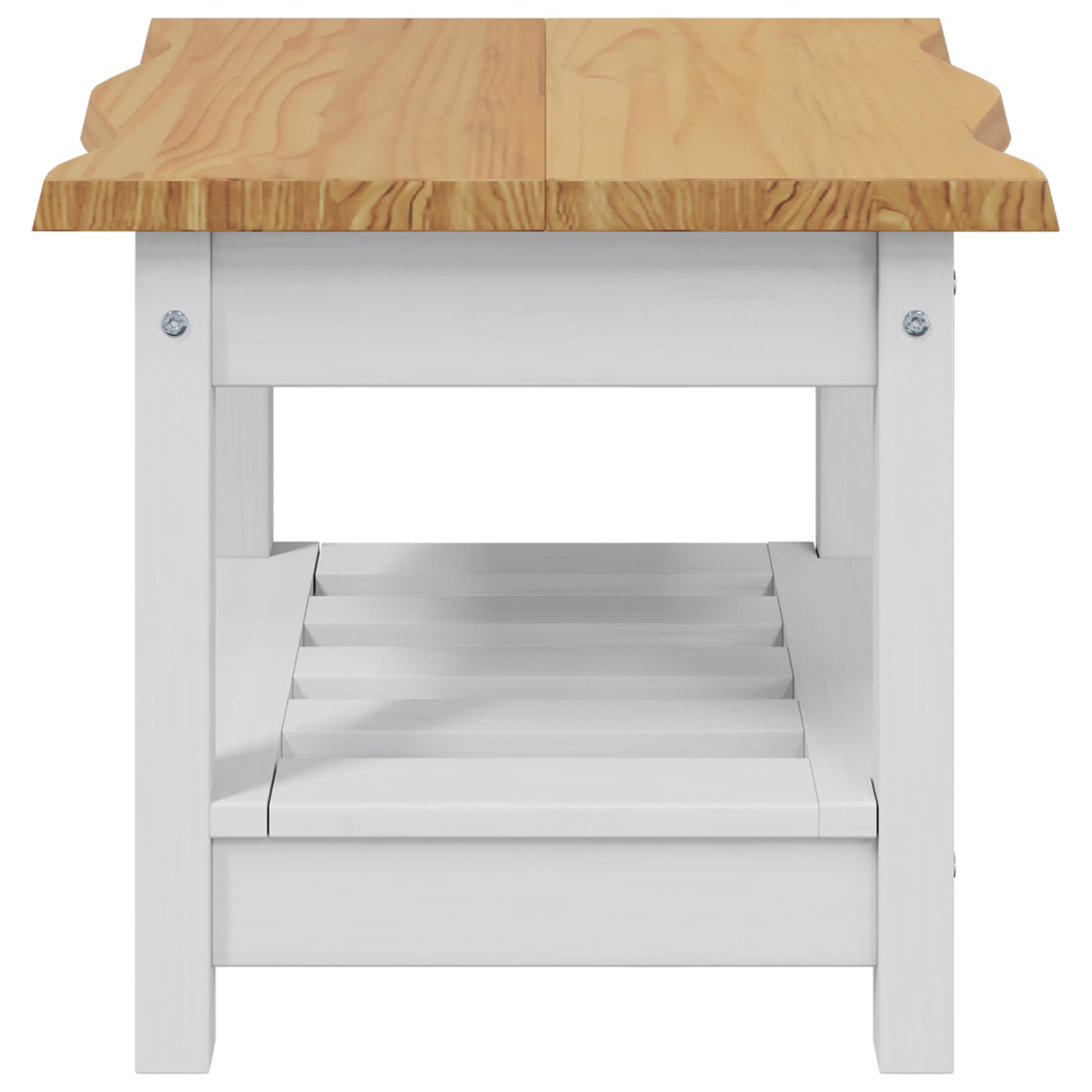 Table d'appoint EKAI Blanc 50 x 50 x 45,5 cm Bois de pin massif - XIOS