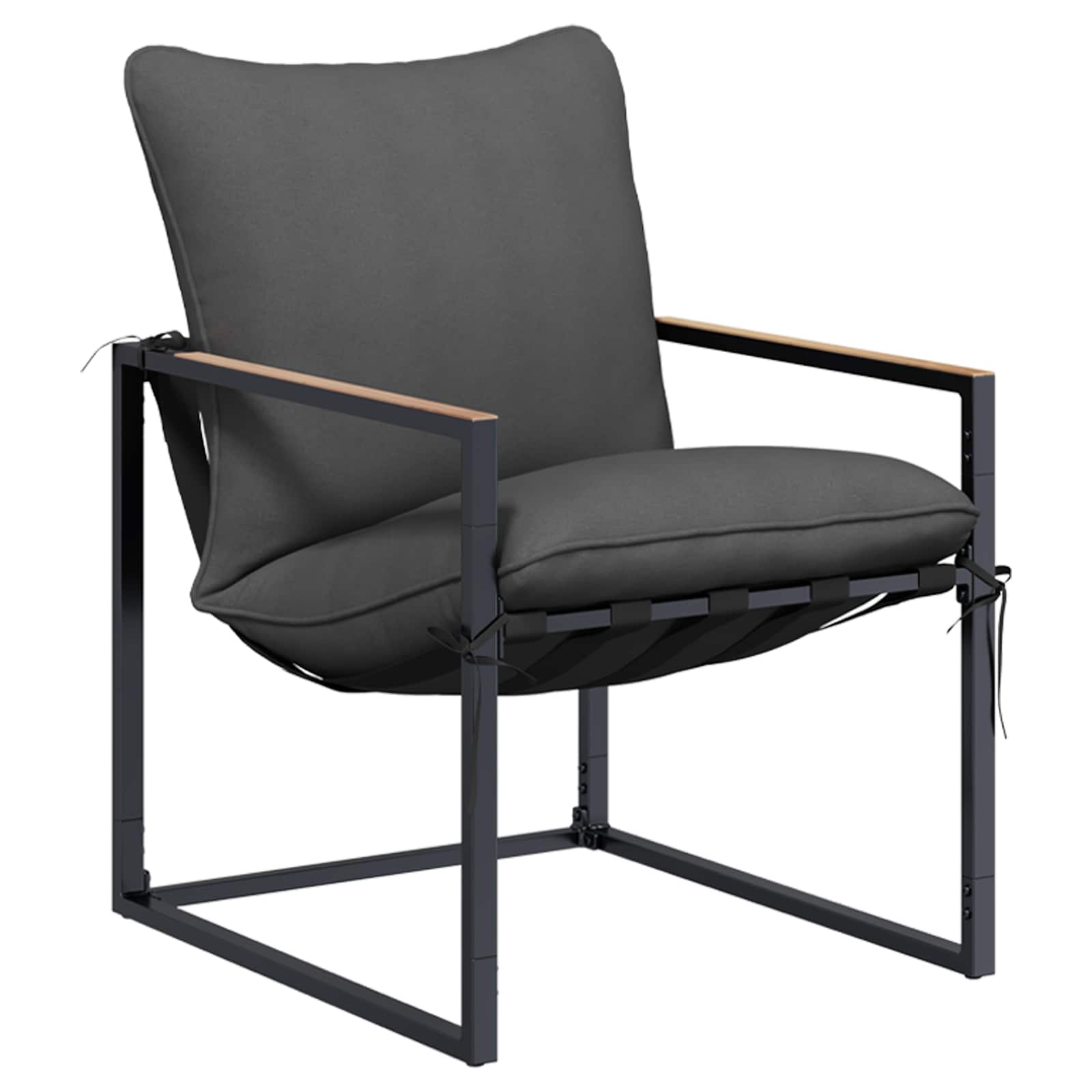 Ensemble de canapé de jardin 4 pcs Noir et anthracite Acier - XIOS
