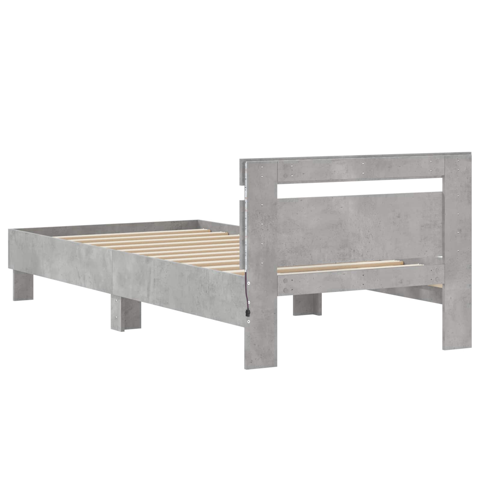 Cadre de lit avec LED Gris béton 80 x 200 cm Bois d'ingénierie - XIOS
