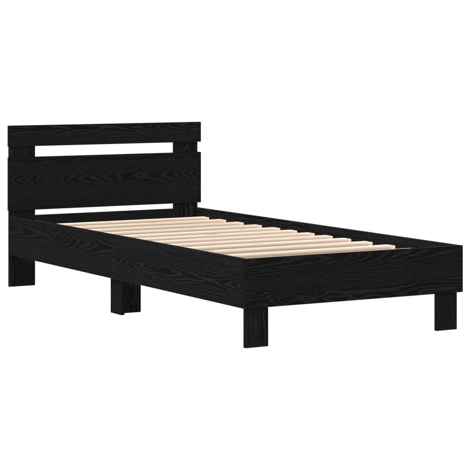 Cadre de lit avec LED Chêne noir 80 x 200 cm Bois d'ingénierie - XIOS
