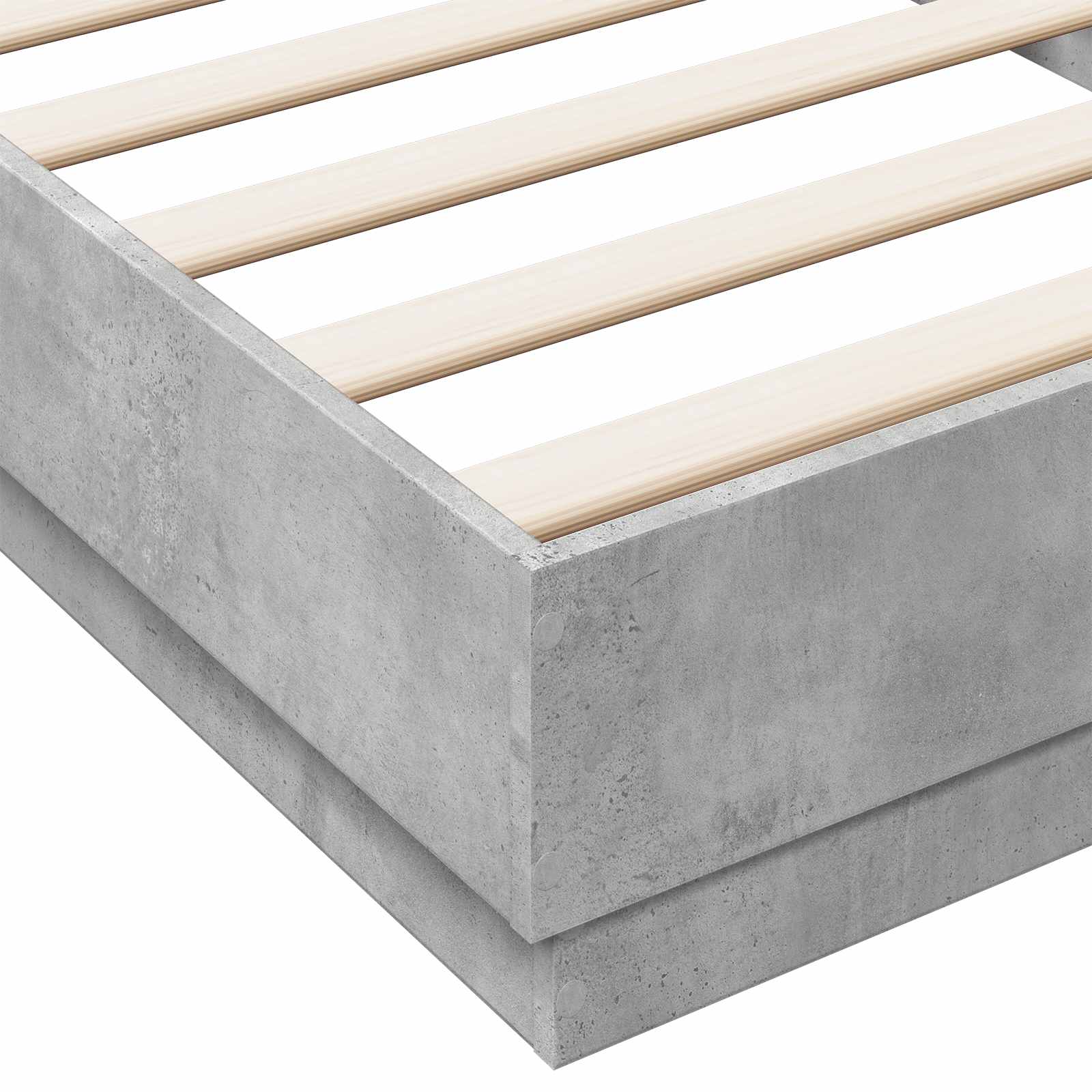 Cadre de lit avec LED Gris béton 80 x 200 cm Bois d'ingénierie