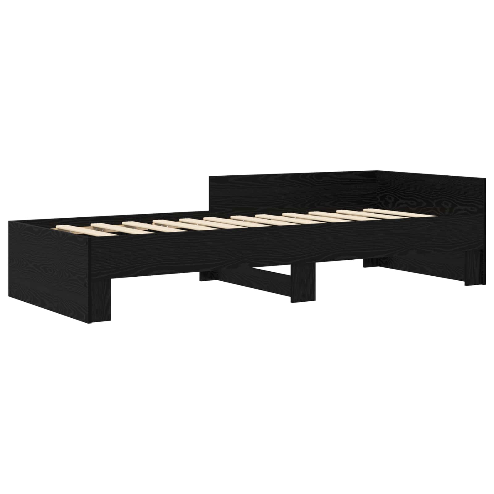 Cadre de lit avec tête de lit Chêne noir 80 x 200 cm
