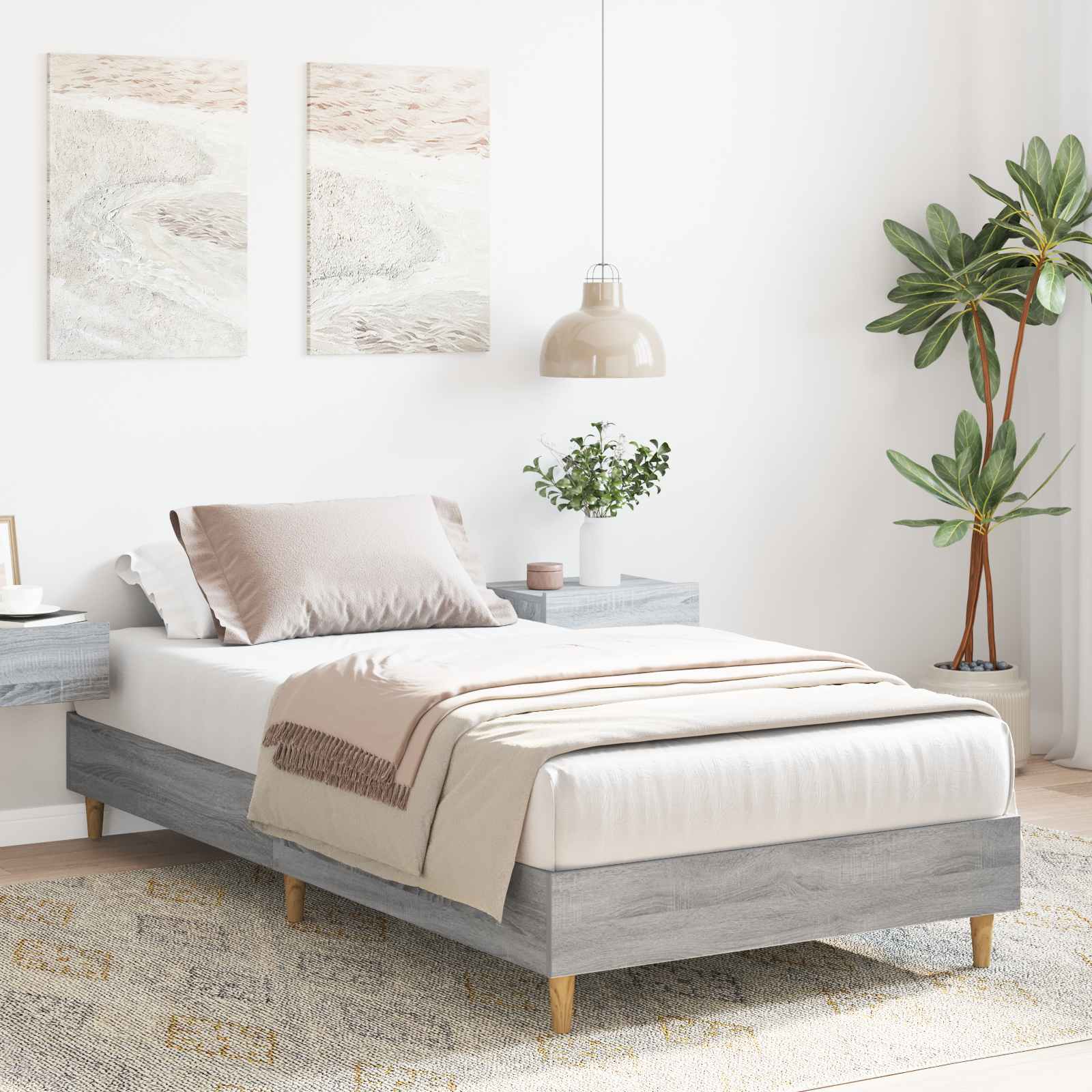Cadre de lit Sonoma gris 80 x 200 cm Bois d'ingénierie - XIOS