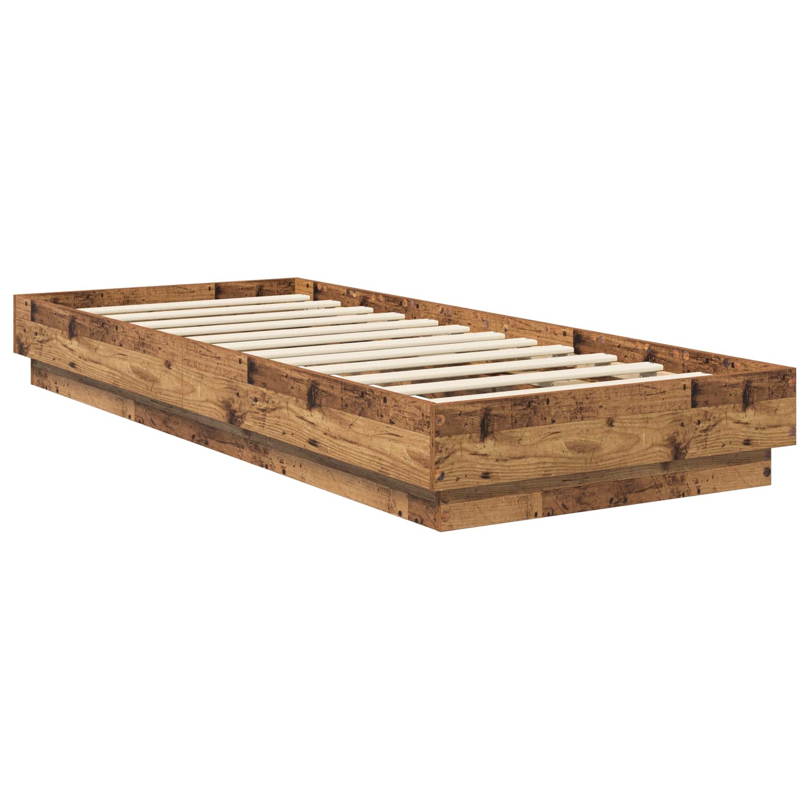 Cadre de lit au sol Bois ancien 80 x 200 cm Bois d'ingénierie - XIOS