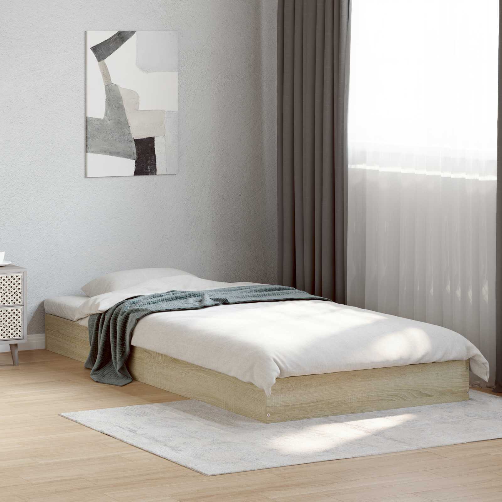 Cadre de lit au sol Chêne Sonoma 80 x 200 cm Bois d'ingénierie - XIOS