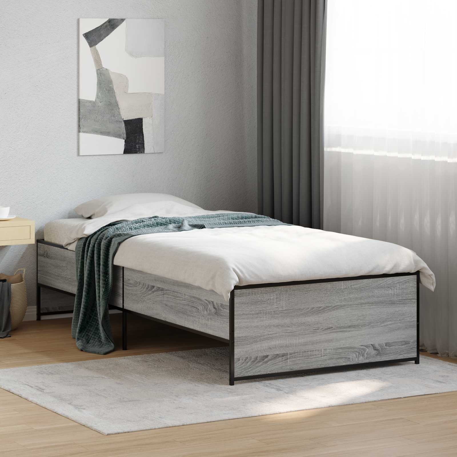 Cadre de lit Sonoma gris 80 x 200 cm Bois d'ingénierie - XIOS