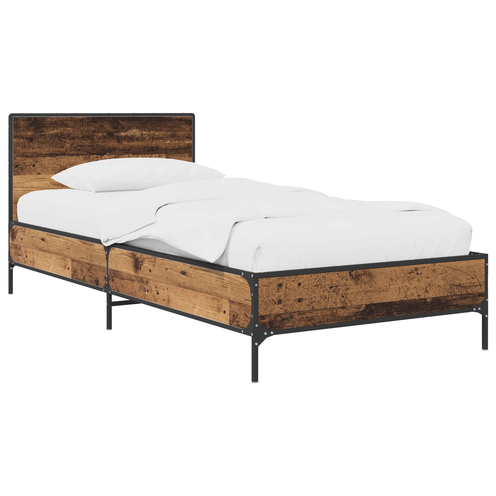 Cadre de lit avec tête de lit Bois ancien 80 x 200 cm - XIOS