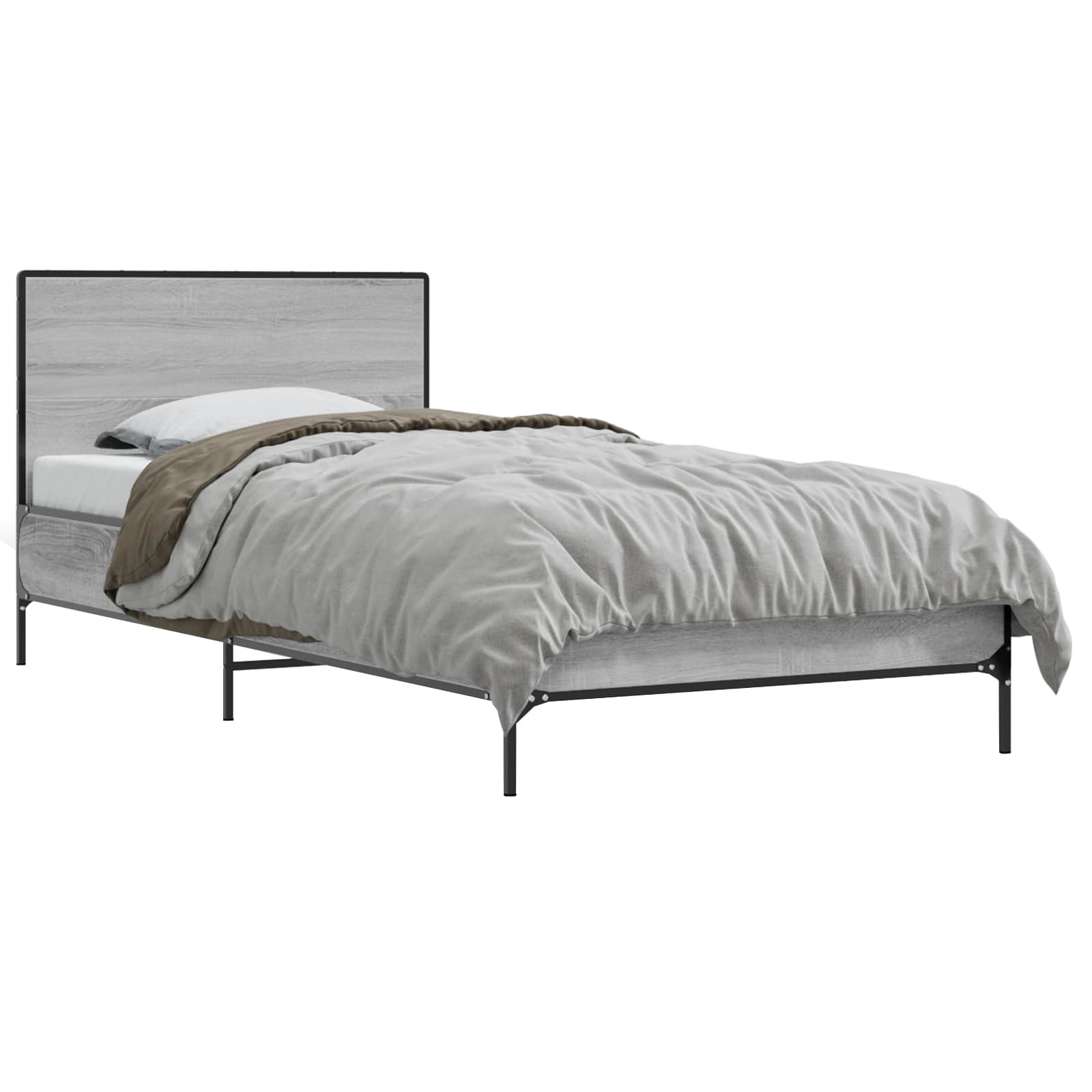 Cadre de lit avec tête de lit Sonoma gris 80 x 200 cm - XIOS