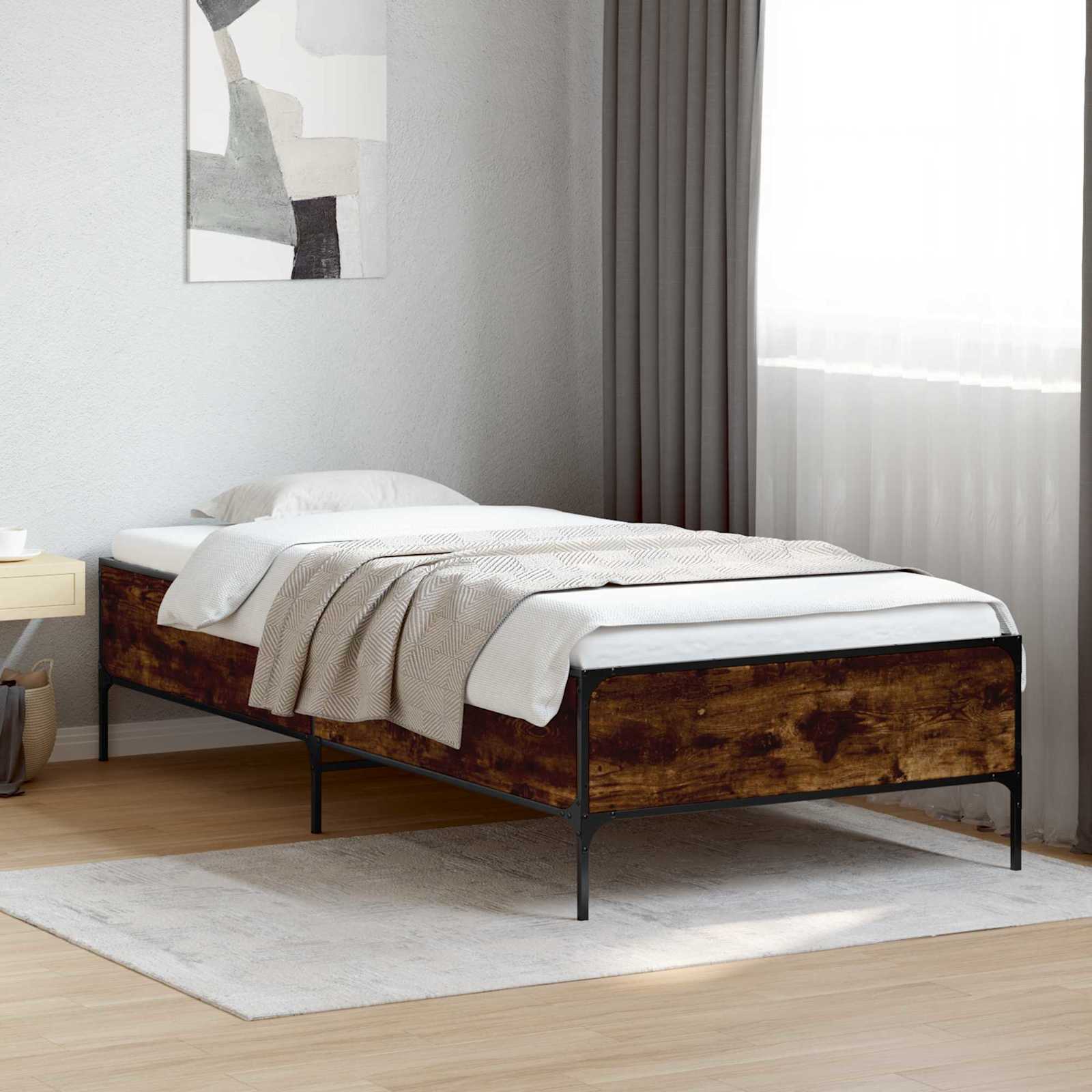 Cadre de lit Chêne Fumé 80 x 200 cm Bois d'ingénierie - XIOS