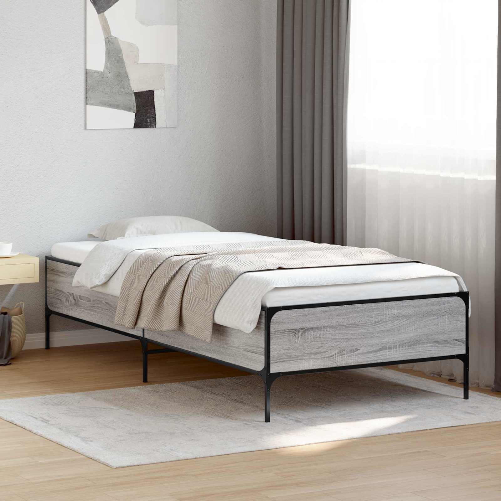 Cadre de lit Sonoma gris 80 x 200 cm Bois d'ingénierie - XIOS