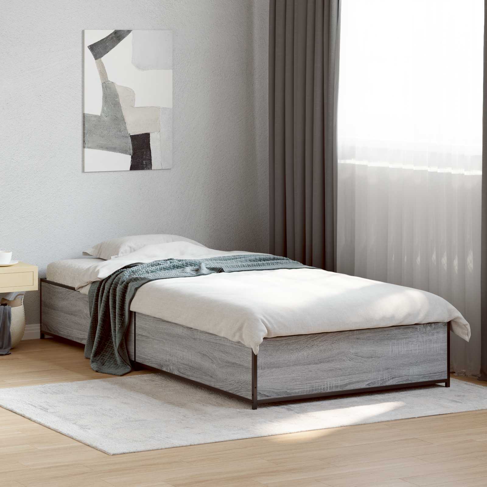 Cadre de lit Sonoma gris 80 x 200 cm Bois d'ingénierie - XIOS