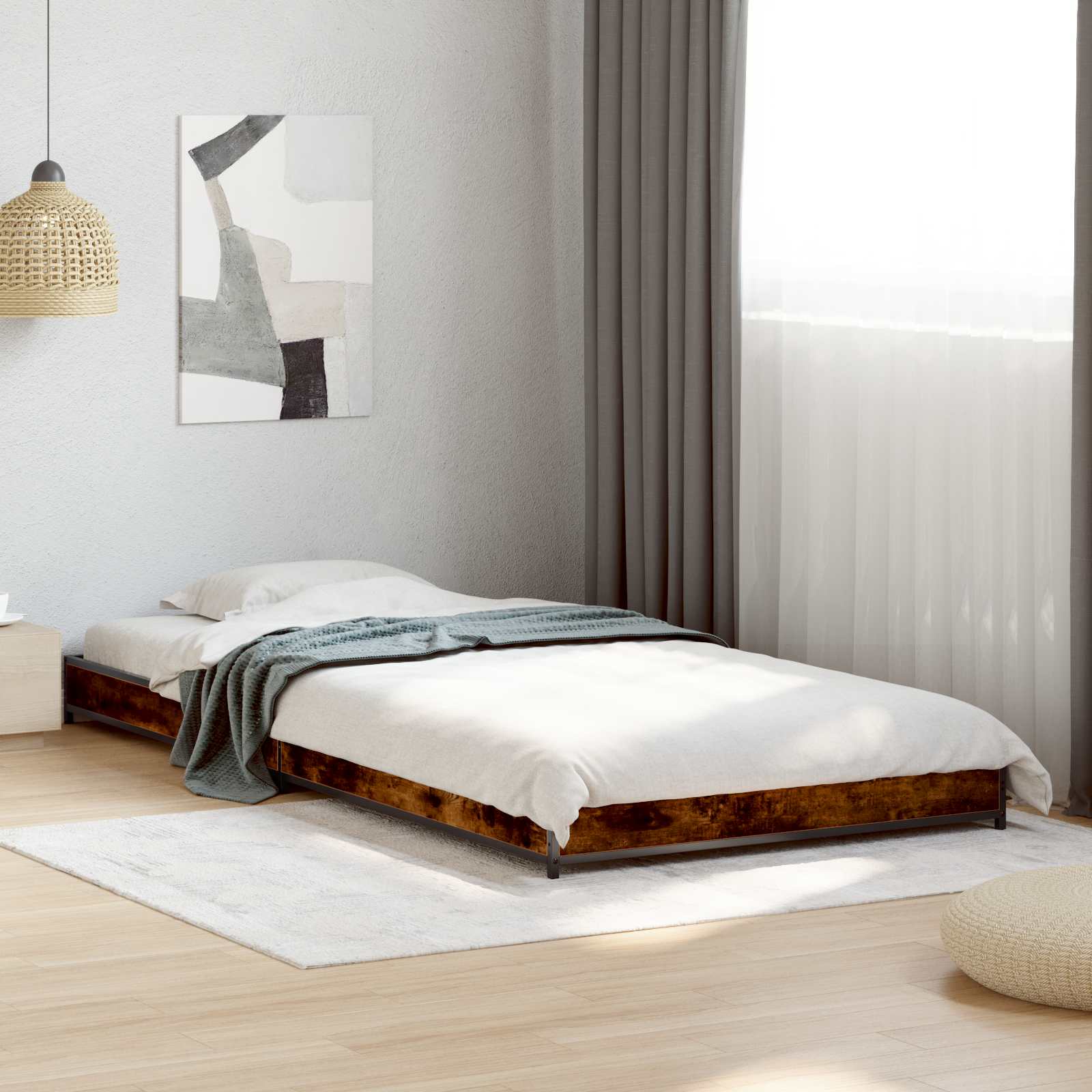 Cadre de lit Chêne fumé 80 x 200 cm Bois d'ingénierie - XIOS