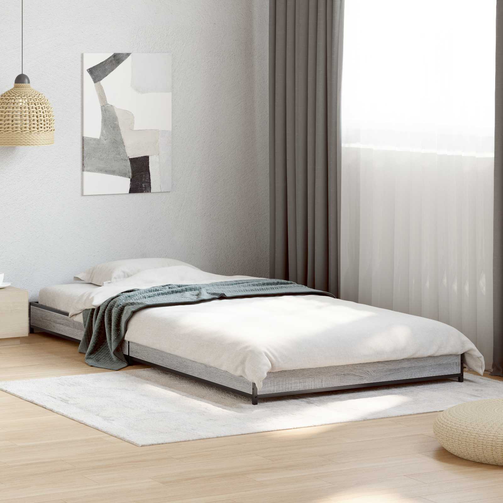 Cadre de lit Sonoma gris 80 x 200 cm Bois d'ingénierie - XIOS