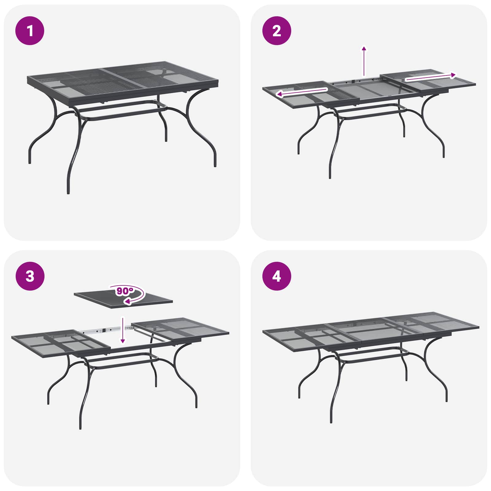Ensemble de salle à manger pour jardin 7 pcs Anthracite - XIOS