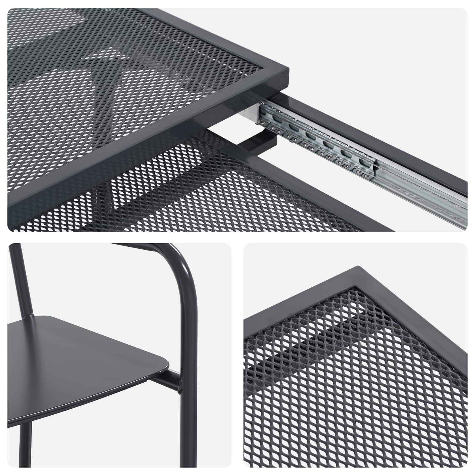 Ensemble de salle à manger pour jardin 7 pcs Anthracite Acier - XIOS