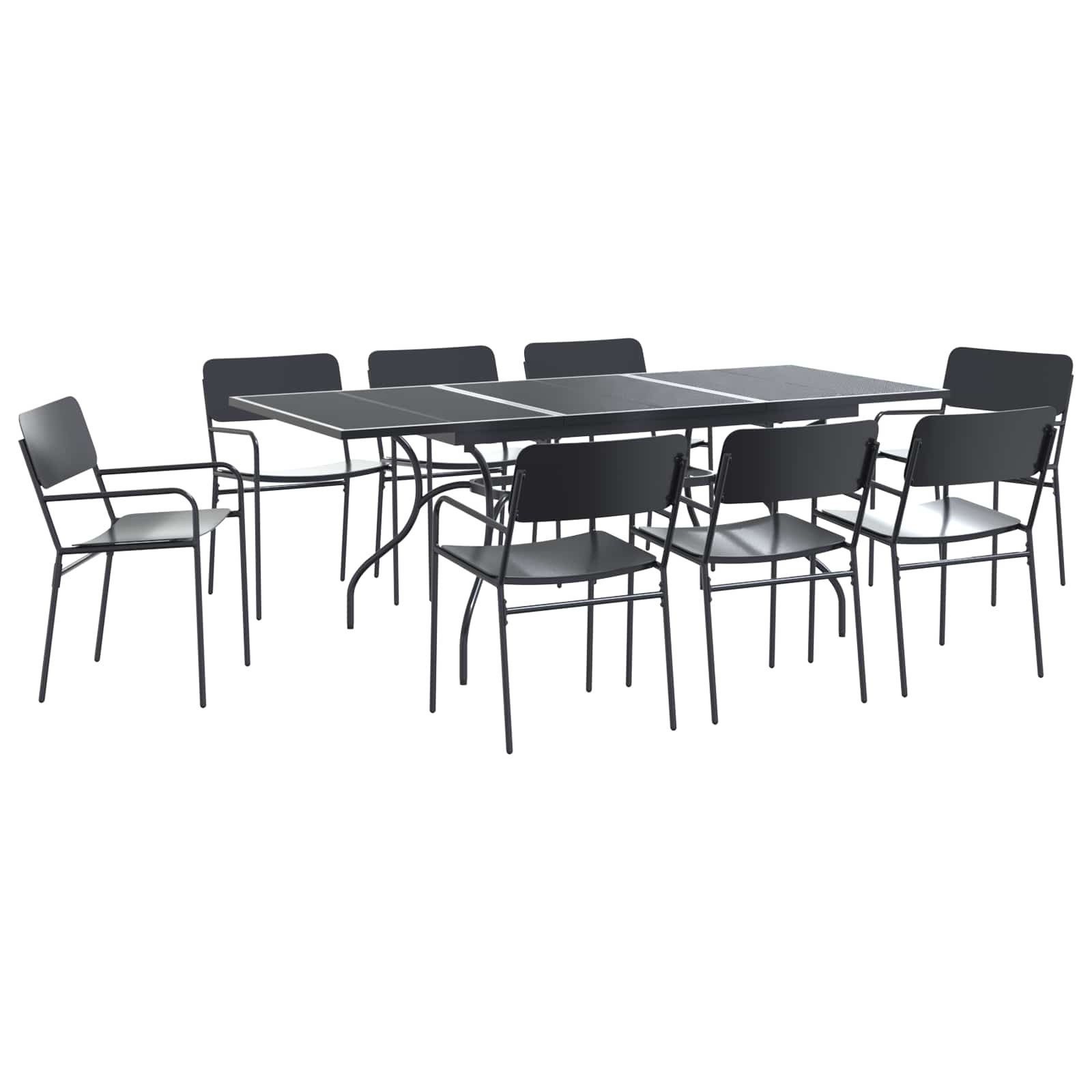 Ensemble de salle à manger pour jardin 9 pcs Anthracite Acier - XIOS