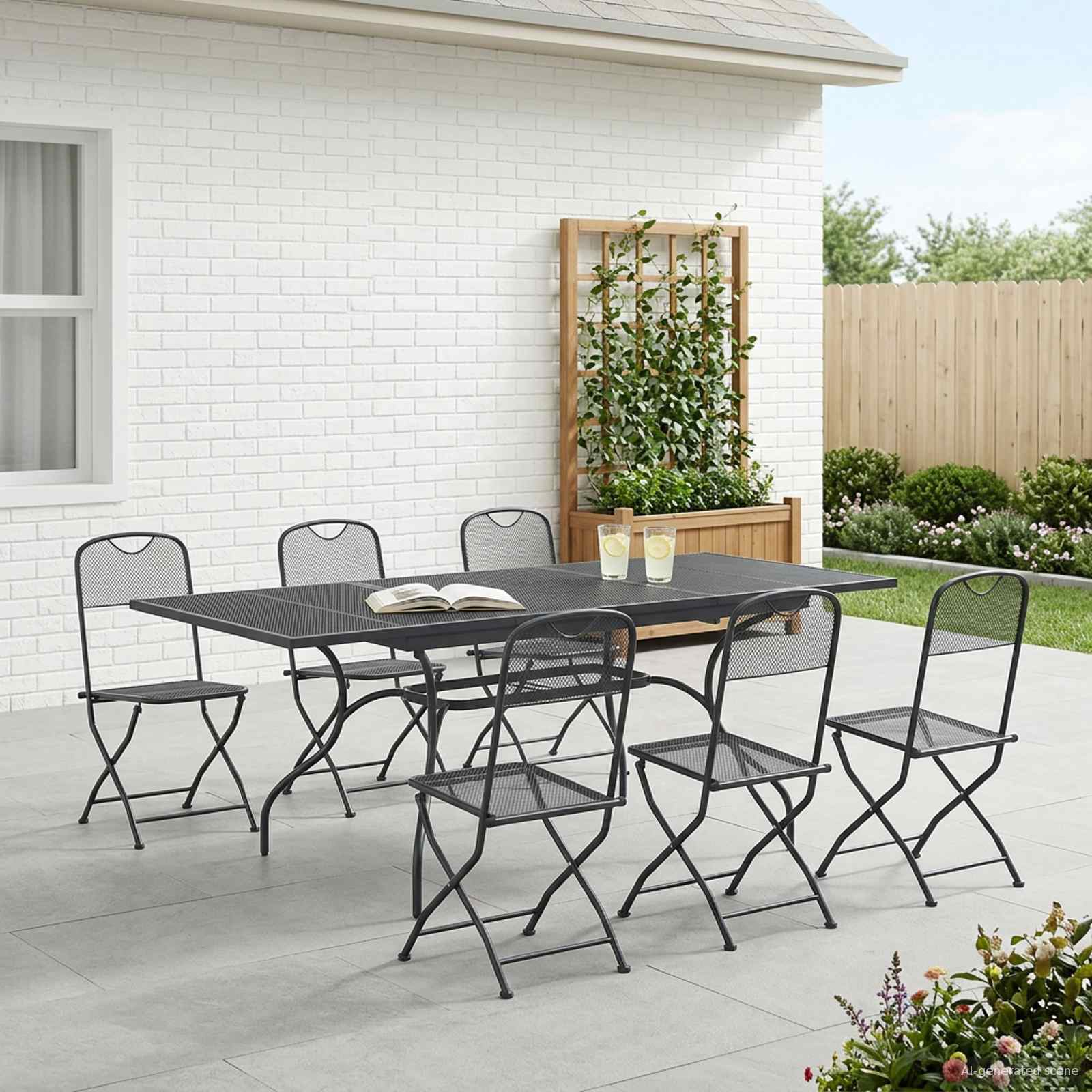 Ensemble de salle à manger pour jardin 7 pcs Anthracite - XIOS