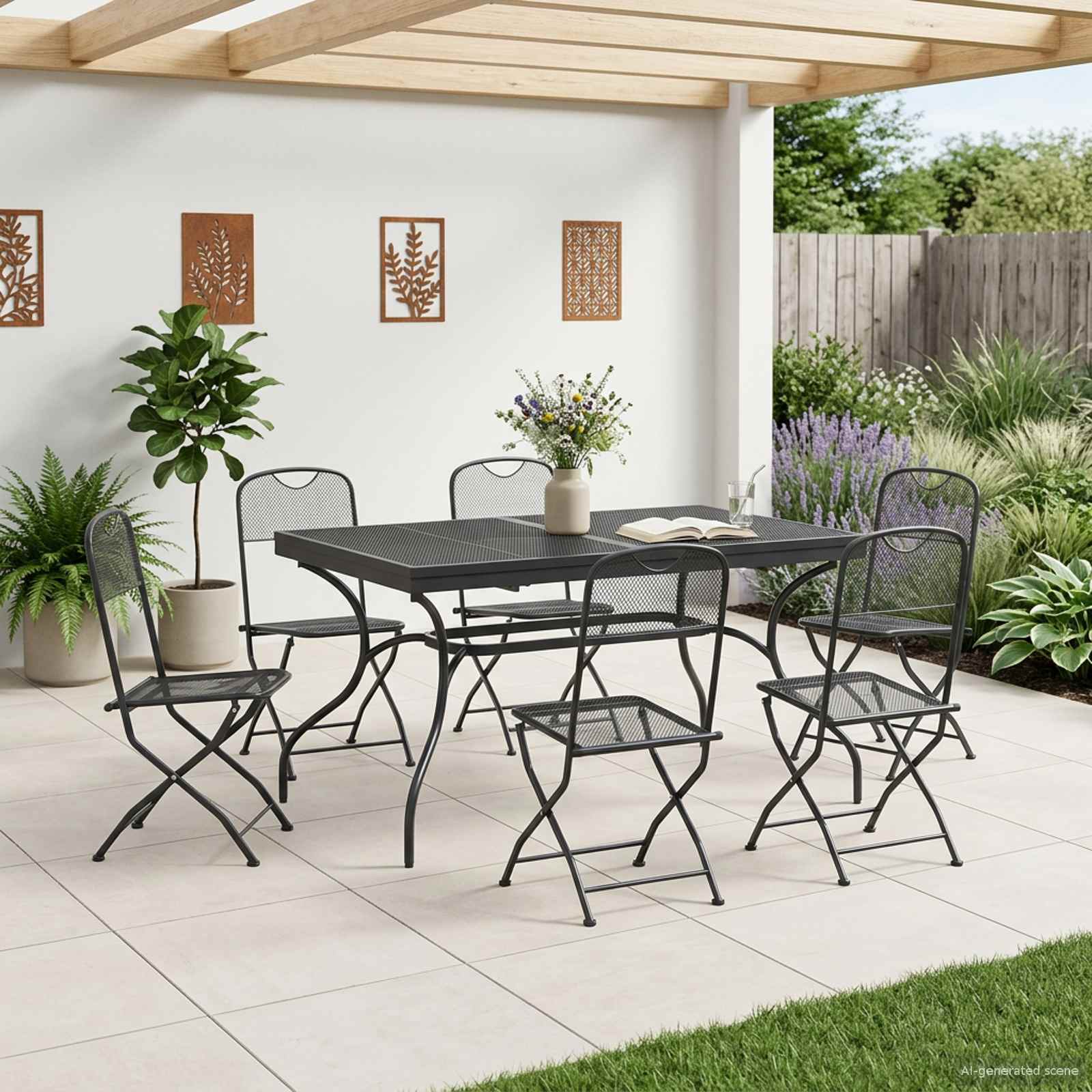 Ensemble de salle à manger pour jardin 7 pcs Anthracite - XIOS