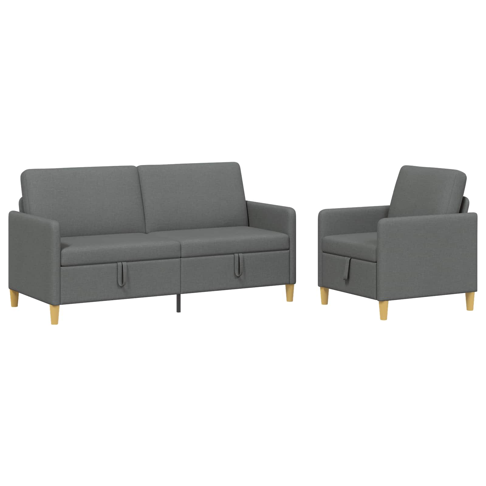 Canapé avec rangement 2 pcs Gris foncé Polyester - XIOS