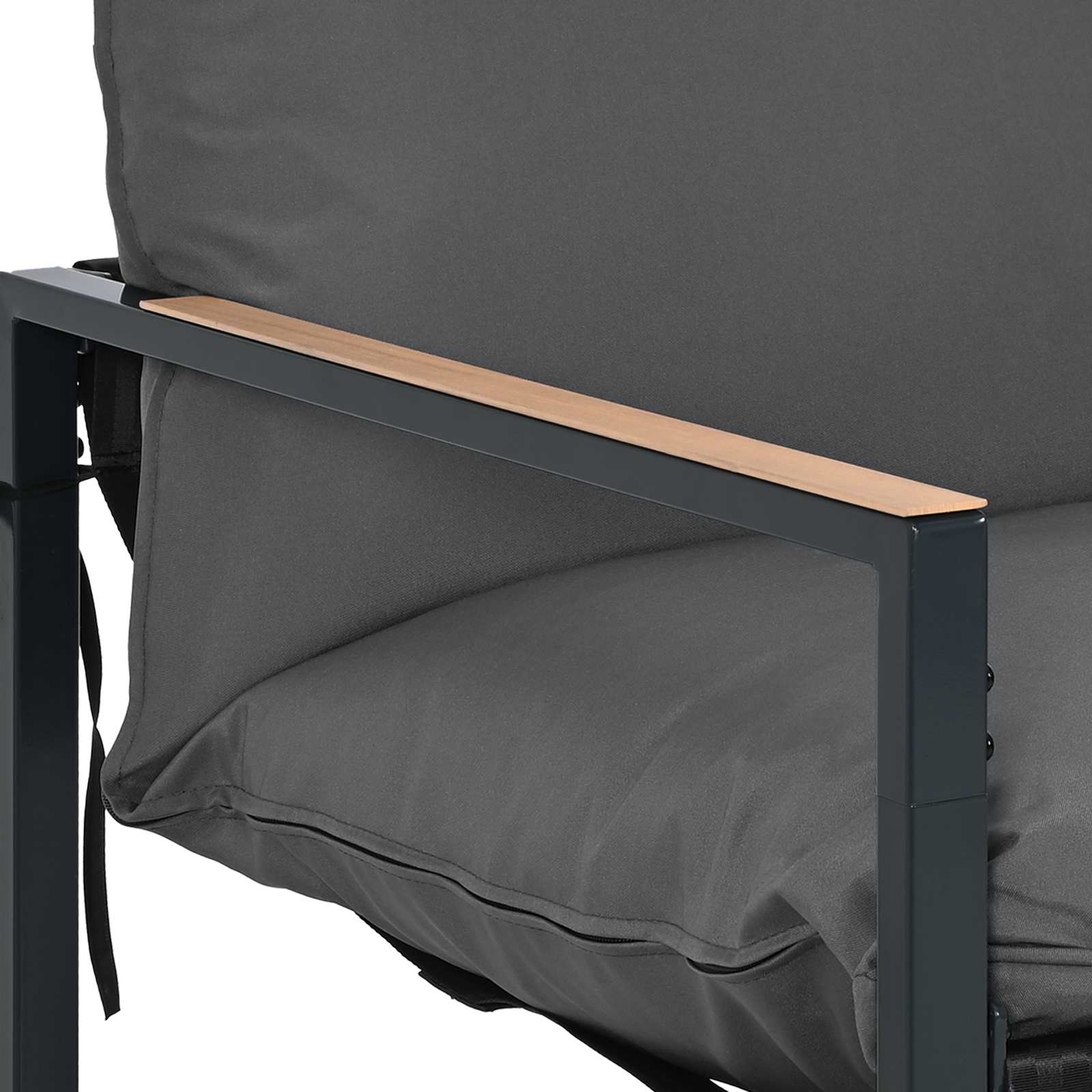 Ensemble de canapé de jardin Noir et anthracite Acier - XIOS