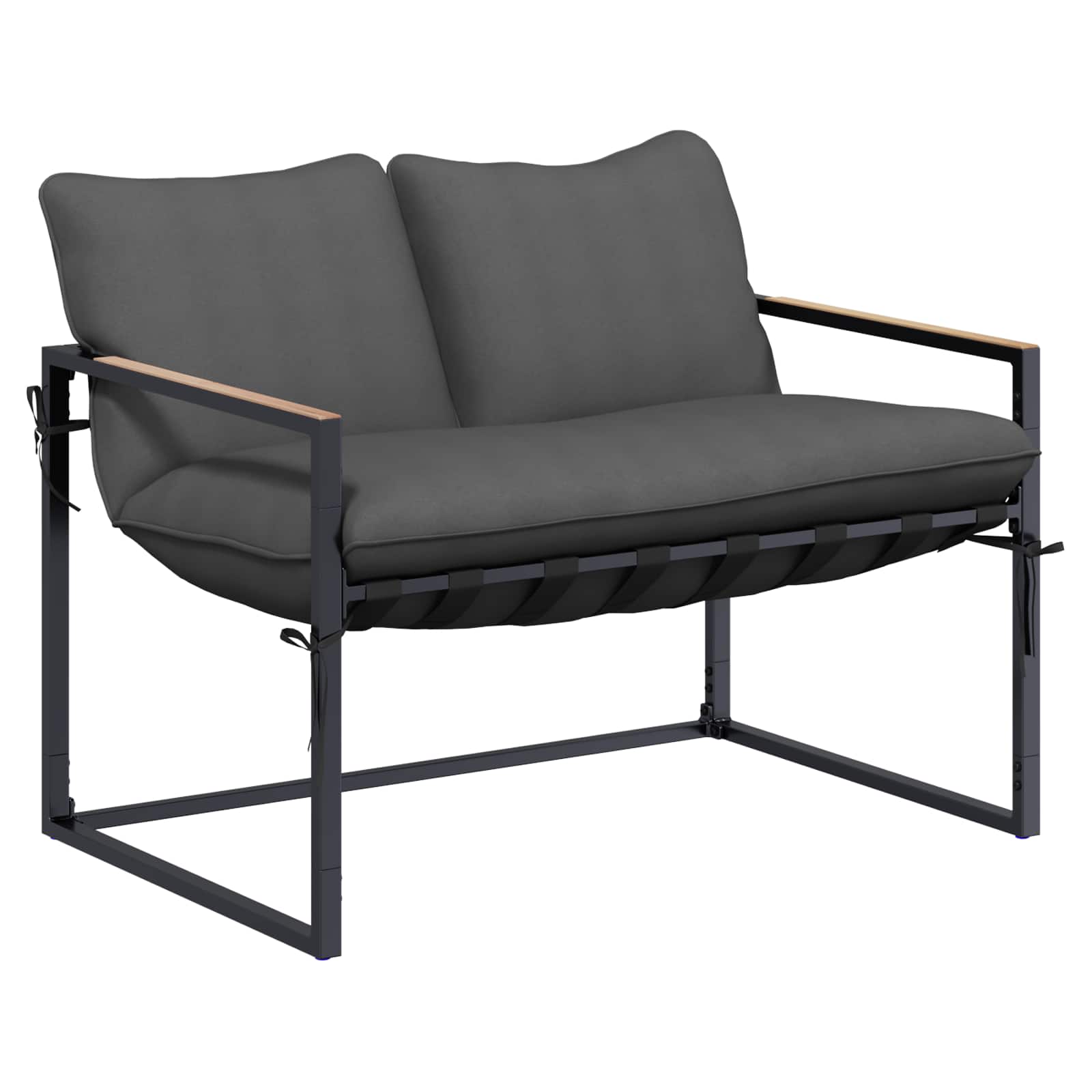 Ensemble de canapé de jardin Noir et anthracite Acier - XIOS
