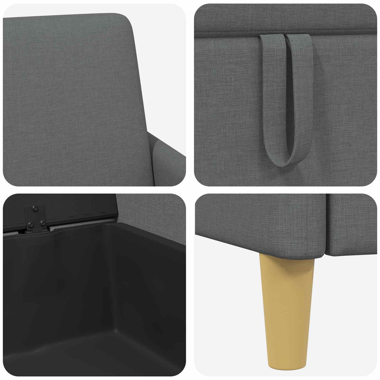 Sofa avec rangement Gris foncé 72 x 78 x 87 cm Polyester - XIOS