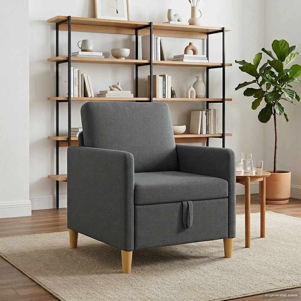 Sofa avec rangement Gris foncé 72 x 78 x 87 cm Polyester - XIOS