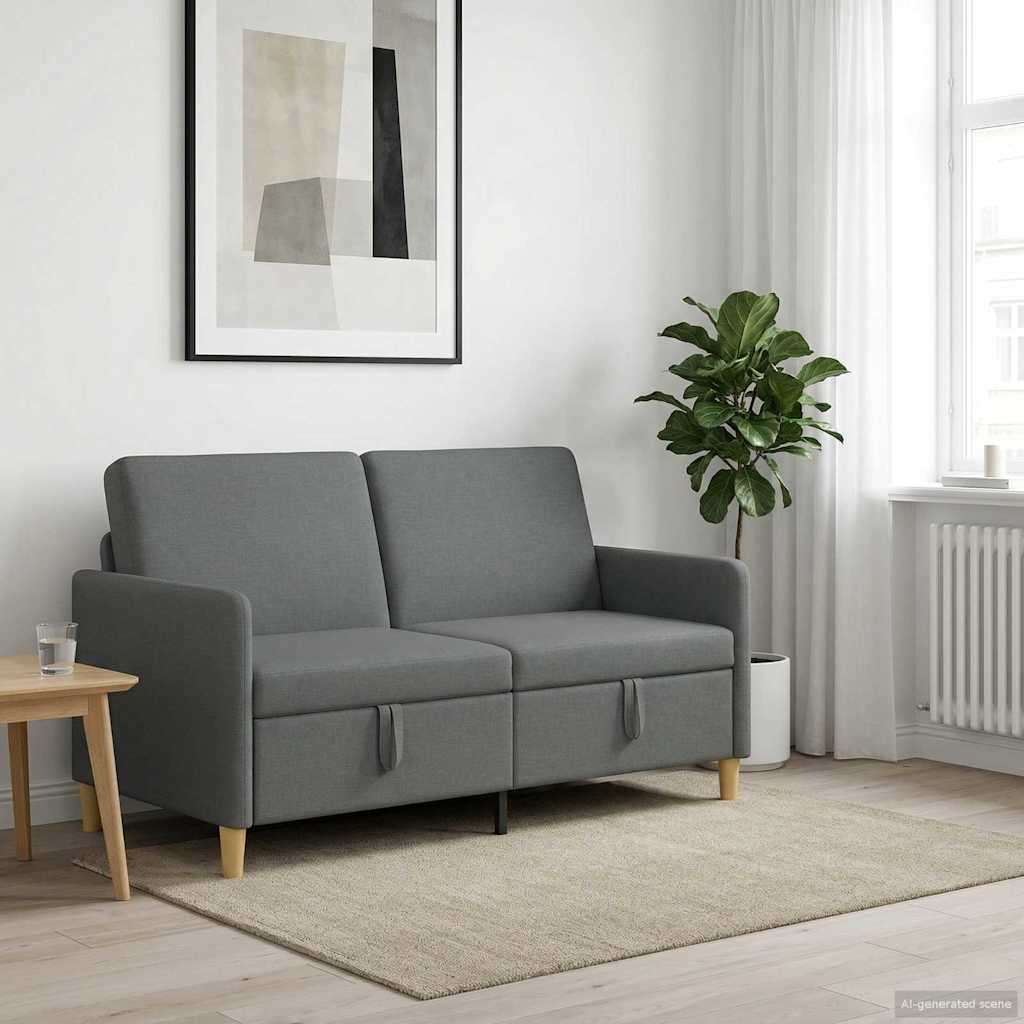 Sofa avec rangement Gris foncé 152 x 78 x 87 cm Polyester - XIOS