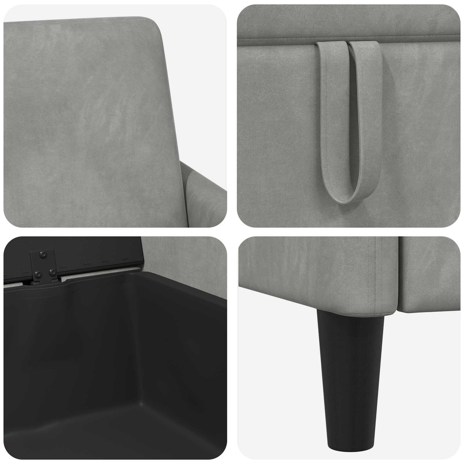 Sofa avec rangement Gris clair 152 x 78 x 87 cm Polyester - XIOS