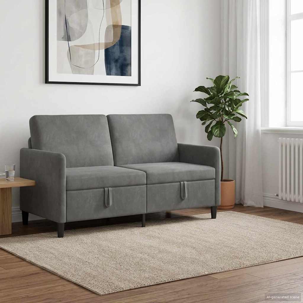 Sofa avec rangement Gris foncé 152 x 78 x 87 cm Polyester