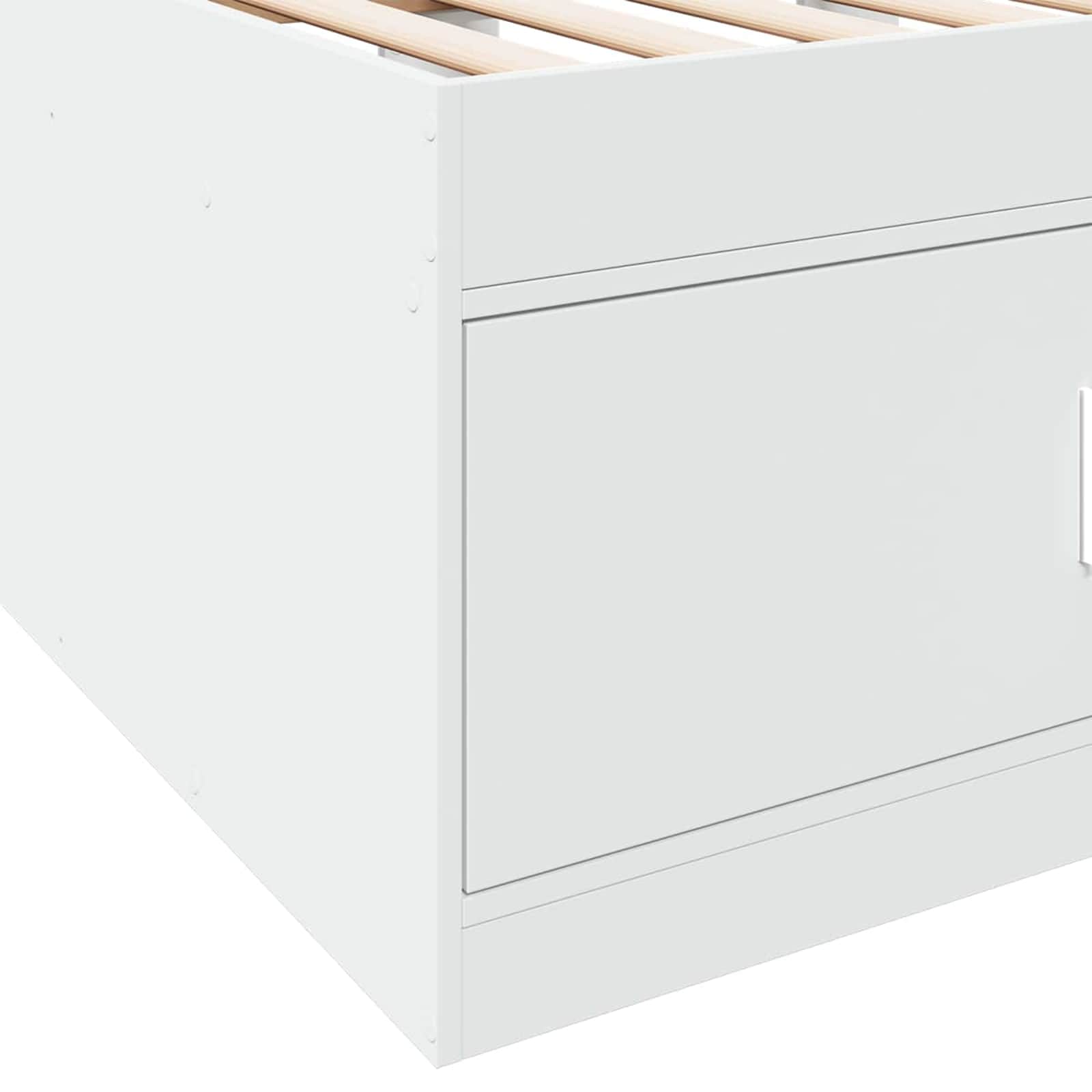 Cadre de lit avec rangement Blanc 80 x 200 cm Bois d'ingénierie