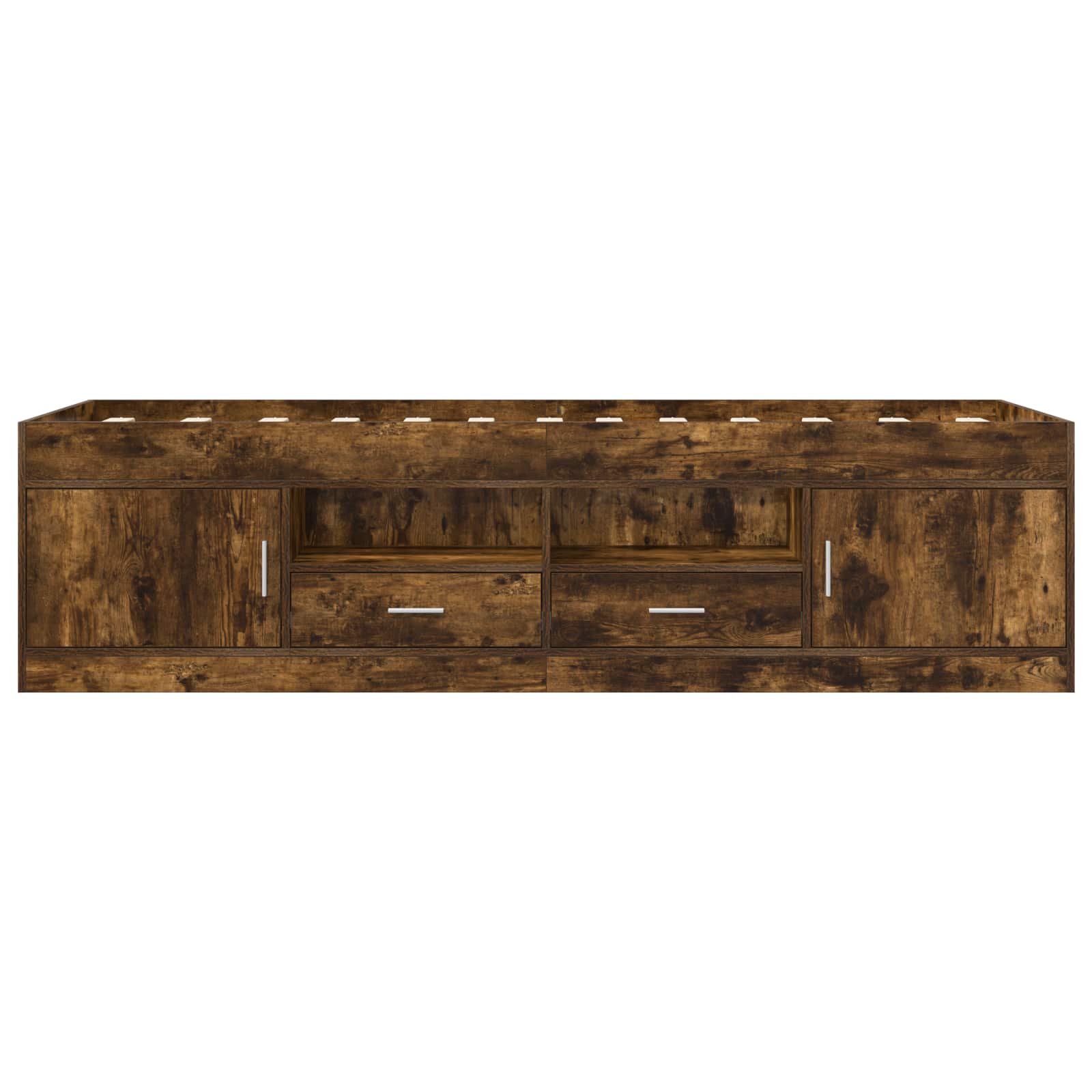 Cadre de lit avec rangement avec tiroir Chêne fumé 80 x 200 cm
