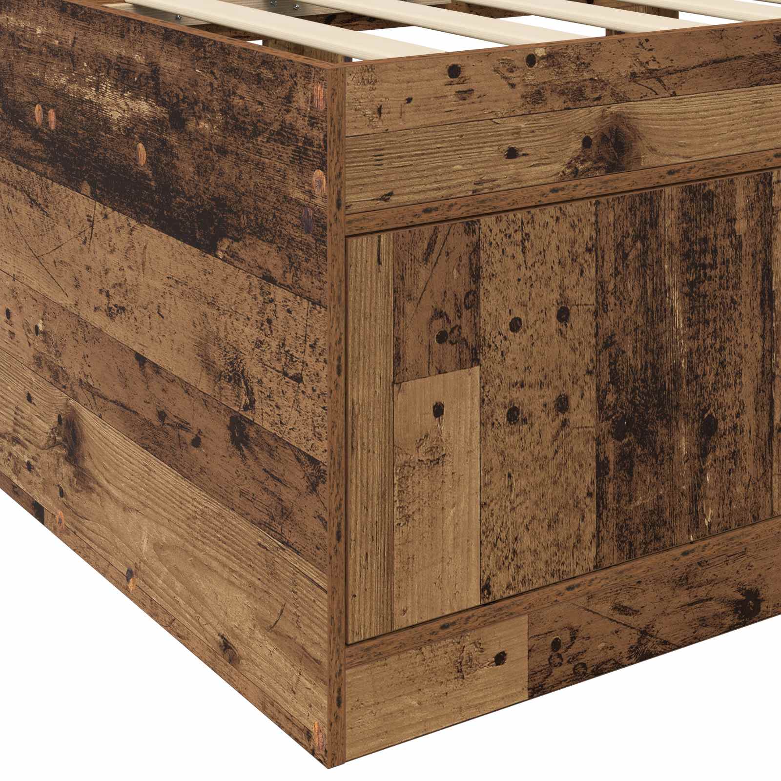 Cadre de lit avec rangement avec tiroir Bois ancien 80 x 200 cm