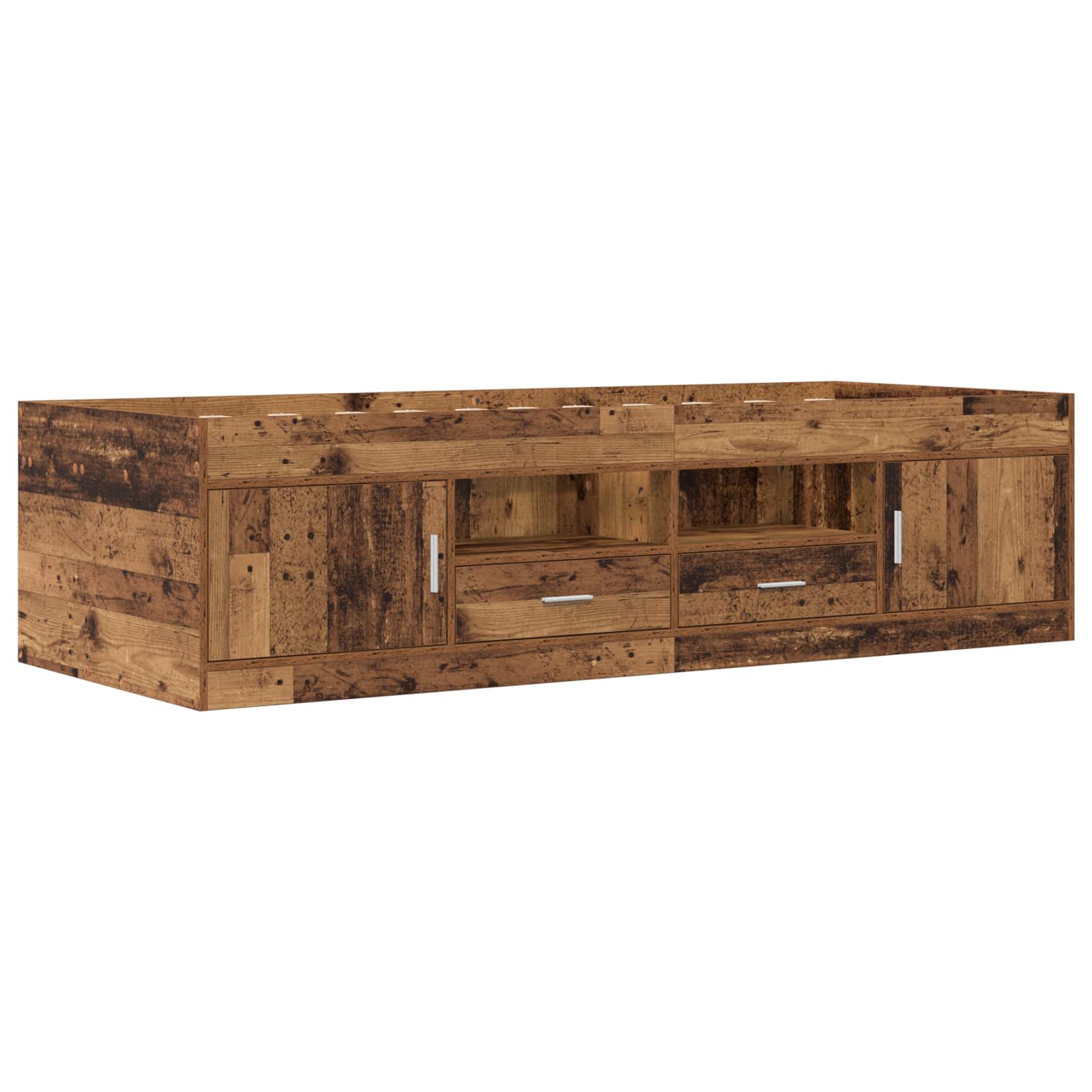Cadre de lit avec rangement avec tiroir Bois ancien 80 x 200 cm