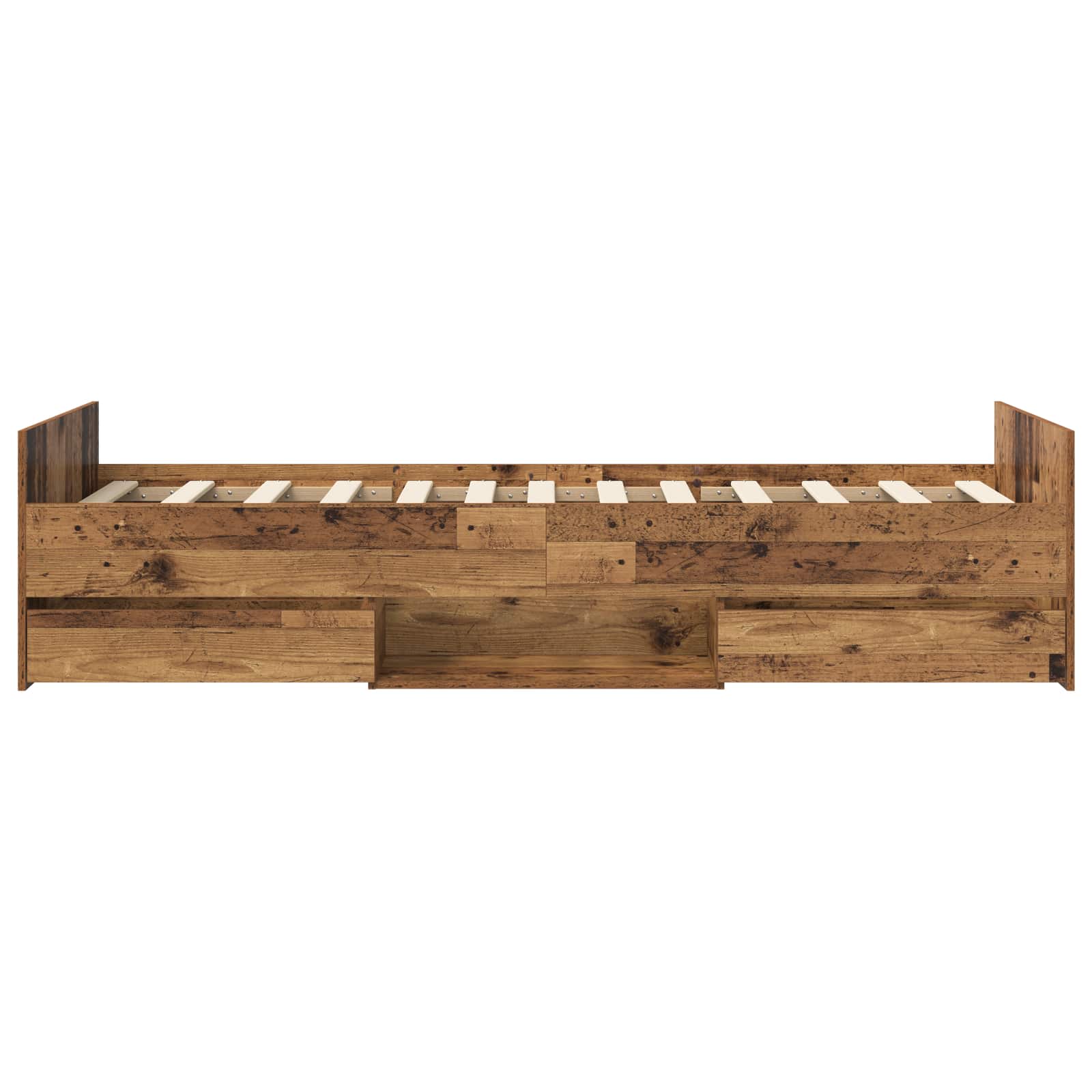 Cadre de lit avec rangement Bois ancien 80 x 200 cm