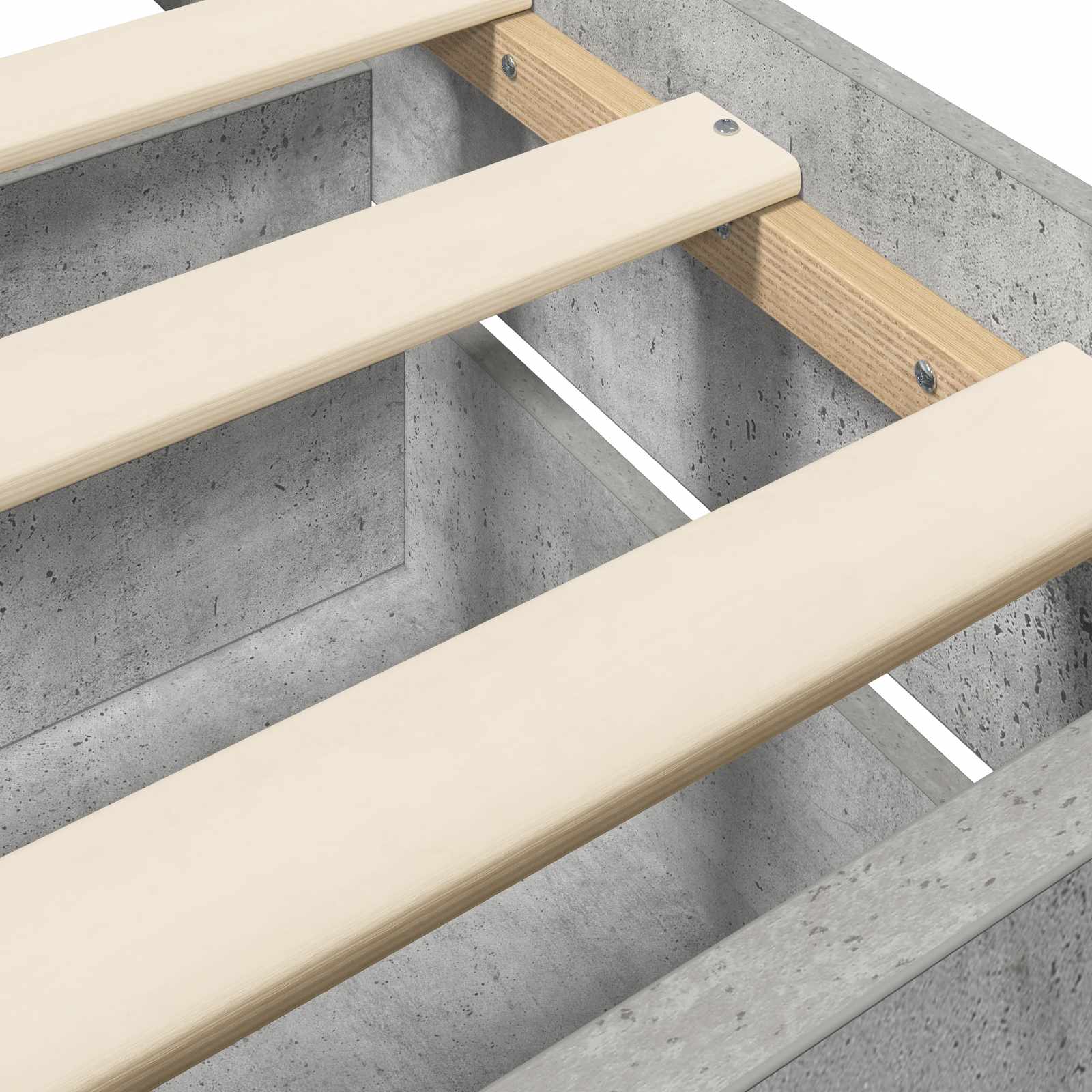 Cadre de lit avec rangement Gris béton 80 x 200 cm