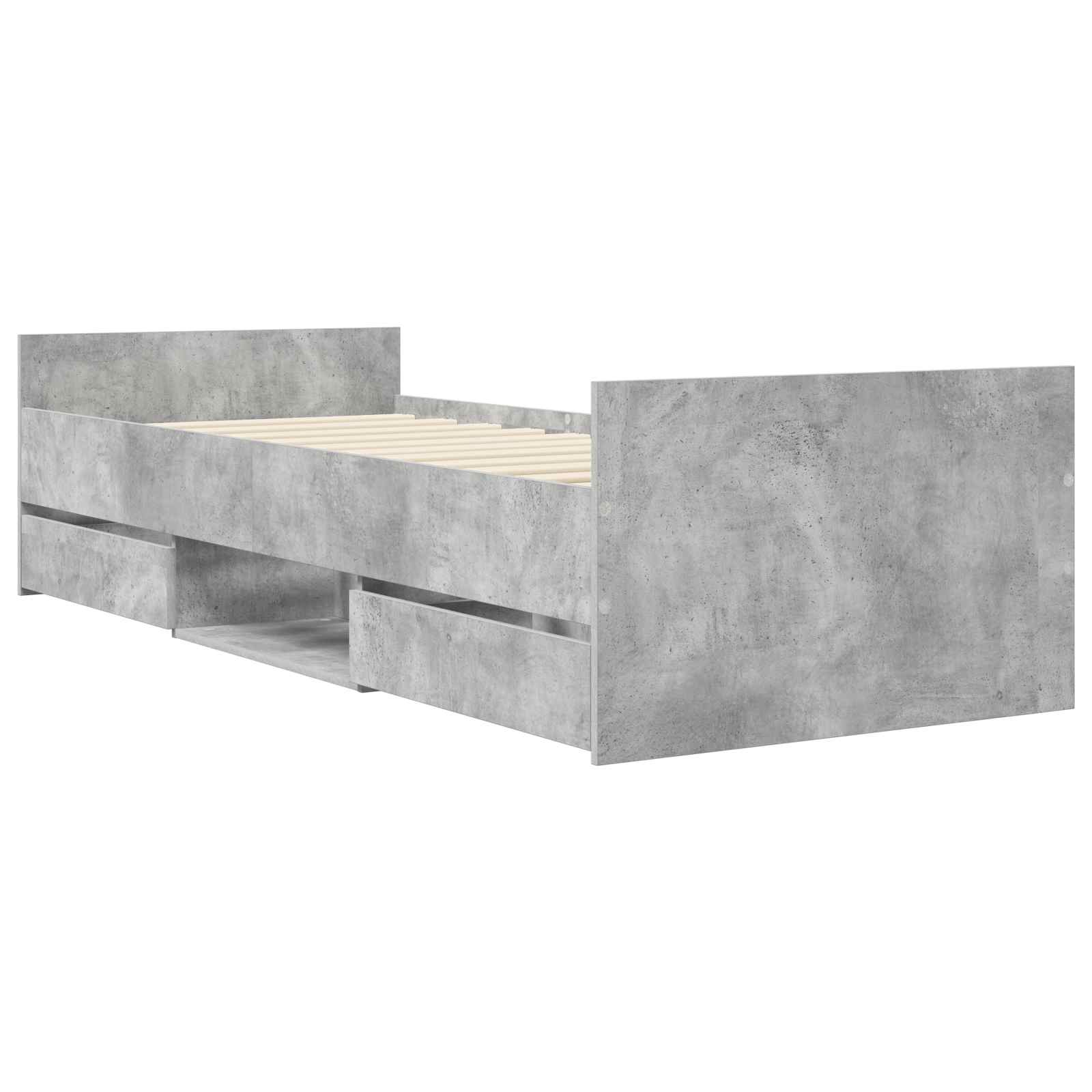 Cadre de lit avec rangement Gris béton 80 x 200 cm