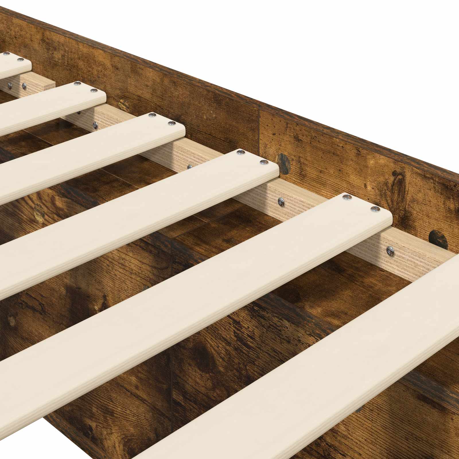 Cadre de lit avec rangement avec étagère Chêne fumé 80 x 200 cm